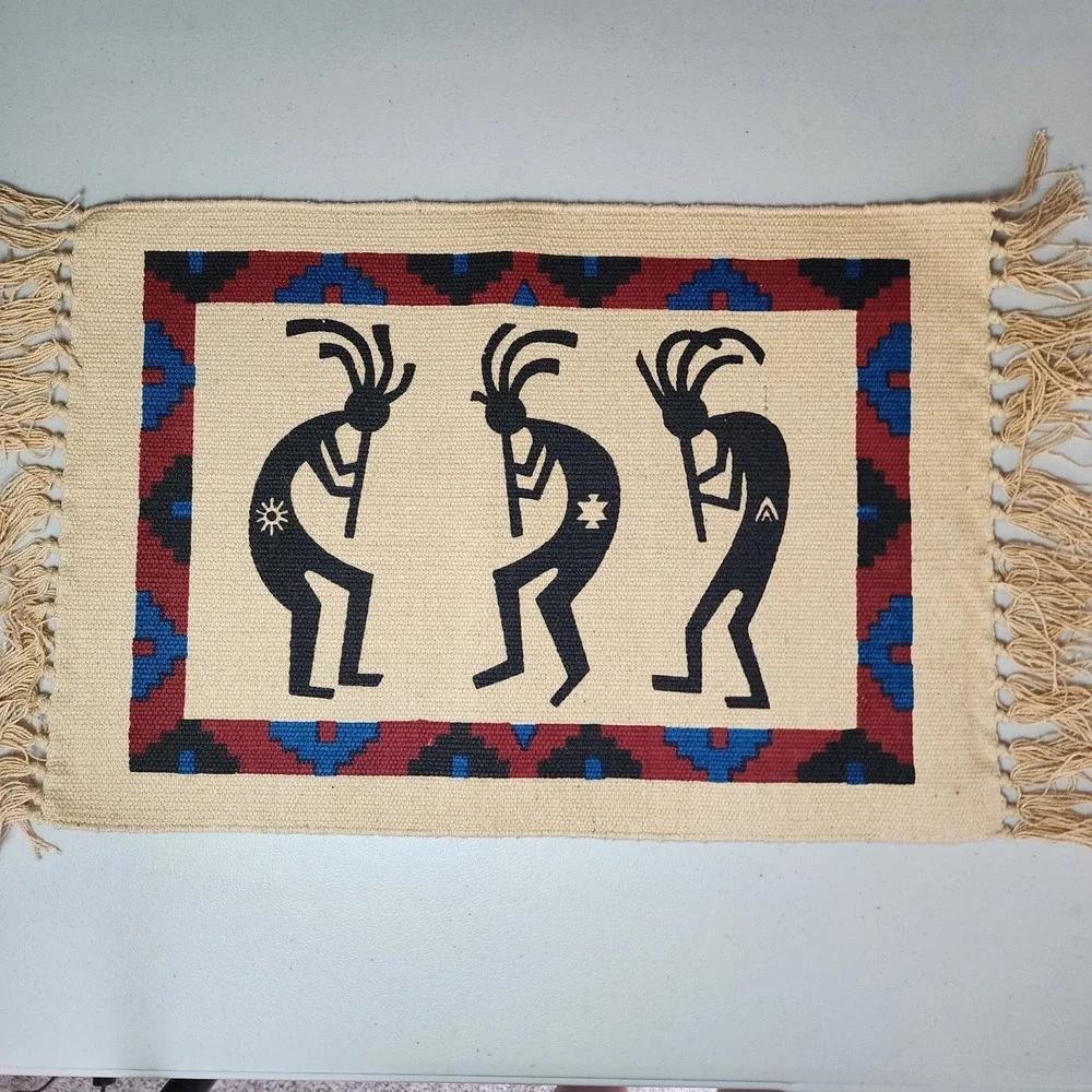 Southwestern 6 KOKOPELLI Cotton Woven Placemats EL PASO SADDLE BLANKET CO